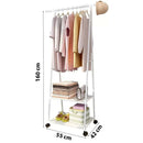 Pachet 1+1 Suport Cuier Triunghi pentru Haine cu 2 Rafturi - Design Modern din Otel Inoxidabil