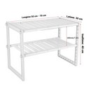 Pachet 1+1 Etajera Ajustabila Sub Chiuveta - Organizator Spatiu 2 Rafturi Bucatarie si Baie
