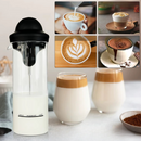 Aparat Electric pentru Spumarea Laptelui 450ml, cu Pahar din Sticla Rezistenta la Caldura, Spuma Densa si Uniforma, Ideal pentru Cappuccino, Latte si Cafea