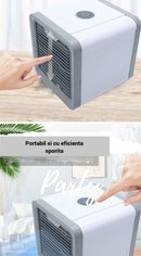 Lichidare de stoc. Mini Aparat de aer conditionat cu umidificator si conexiune USB, cu lumina LED de ambient