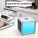Lichidare de stoc. Mini Aparat de aer conditionat cu umidificator si conexiune USB, cu lumina LED de ambient