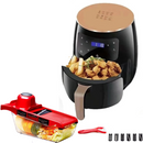 Pachet Economic Bucatarie – Air Fryer 6L 2400W Friteuza fara Ulei cu Display Digital + Razatoare 6 in 1 pentru Legume si Fructe cu Recipient