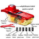 Pachet Economic Bucatarie – Air Fryer 6L 2400W Friteuza fara Ulei cu Display Digital + Razatoare 6 in 1 pentru Legume si Fructe cu Recipient