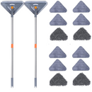 SET 2X Mop Triunghiular Extensibil Multifunctional - 6 Lavete, Racleta, Extensie 2.5m