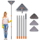 SET 2X Mop Triunghiular Extensibil Multifunctional - 6 Lavete, Racleta, Extensie 2.5m