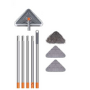 SET 2X Mop Triunghiular Extensibil Multifunctional - 6 Lavete, Racleta, Extensie 2.5m