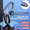 Casca Bluetooth Wireless KJ12, Handsfree cu Microfon, Rotatie 180°, Display LED, Autonomie Mare, Conectare Rapida, Raza 10m, Negru