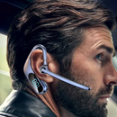 Casca Bluetooth Wireless KJ12, Handsfree cu Microfon, Rotatie 180°, Display LED, Autonomie Mare, Conectare Rapida, Raza 10m, Negru