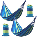 Pachet 1+1 Hamac Bicolor Relaxare – Usor de instalat, Material Rezistent si Confortabil, pentru Gradina, Camping sau Terasa
