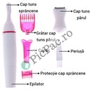 Pachet Perie Electrica Profesionala pentru Indreptatul Parului - 2 in 1 + Epilator Facial 3-in-1 pentru Indepartarea Parului Nedorit