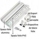 Suport perete triplu dispenser bucatarie - rola prosoape hartie, folie alimentara si aluminiu