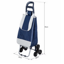Carucior de Cumparaturi Pliabil cu 6 Roti pentru Scari, Structura Metalica, Husa Detasabila Lavabila, Capacitate 25 kg