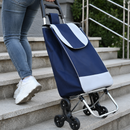 Carucior de Cumparaturi Pliabil cu 6 Roti pentru Scari, Structura Metalica, Husa Detasabila Lavabila, Capacitate 25 kg