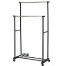 Suport pentru umerase si haine, cu roti si inaltime reglabila