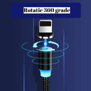Cablu de Incarcare Magnetic 3in1 cu LED - Lightning, USB-C, Micro USB - Compatibil iPhone/Android