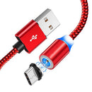 Cablu de Incarcare Magnetic 3in1 cu LED - Lightning, USB-C, Micro USB - Compatibil iPhone/Android