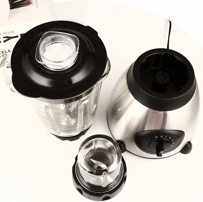 Blender Electric 2 in 1 Cu Rasnita | 1.5L | 650W | 5 Viteze + Functie Pulse | Lame Inox | Mixare, Smoothie, Maruntire Gheata