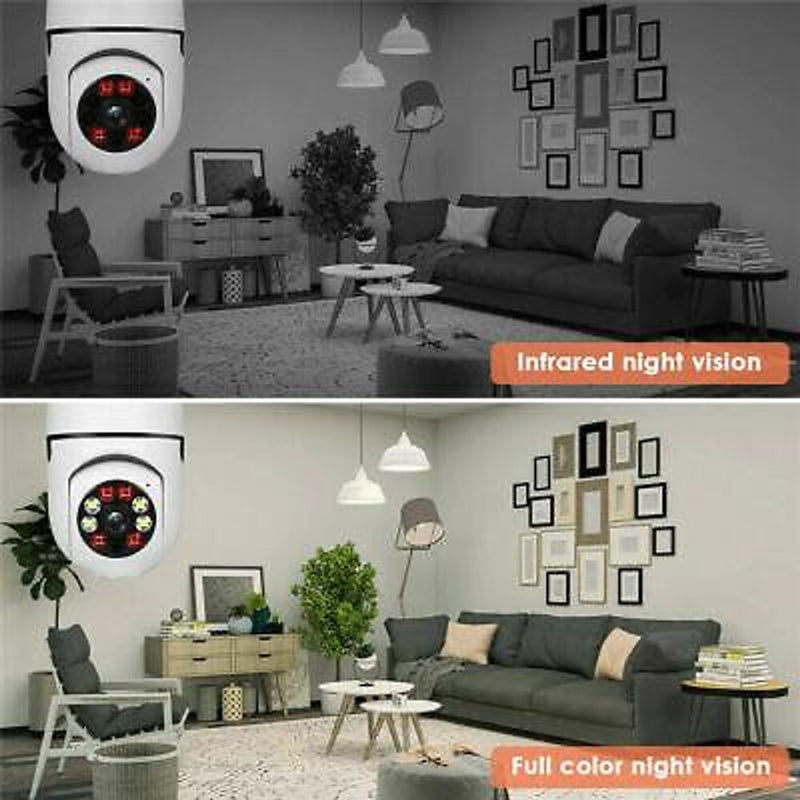 Camera WiFi Tip Bec 355° Full HD cu Unghi Panoramic, Senzor de Mișcare și Funcție Audio Bidirecțională