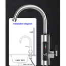 Robinet Electric Instant Inox 3000W - Apa Calda in Secunde, Display LED, Rotire 360°