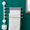 Suport de Perete cu Ventuze pentru 4 Prosoape - Fara Gaurire, Montaj Instant
