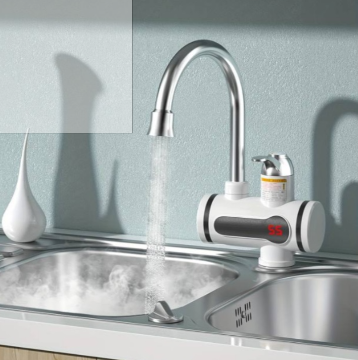 Robinet electric instant pentru apa calda, cu afisaj LCD