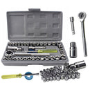 Set Chei Tubulare Metal cu Clichet 40 Piese – Trusa Profesionala Completa cu Cutie Organizata