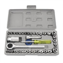 Set Chei Tubulare Metal cu Clichet 40 Piese – Trusa Profesionala Completa cu Cutie Organizata