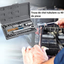 Set Chei Tubulare Metal cu Clichet 40 Piese – Trusa Profesionala Completa cu Cutie Organizata