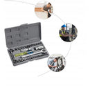 Set Chei Tubulare Metal cu Clichet 40 Piese – Trusa Profesionala Completa cu Cutie Organizata