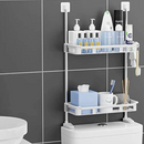 Suport Multifunctional cu 2 Rafturi pentru Baie si Bucatarie – Organizator Compact pentru Depozitare Eficienta