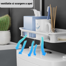 Suport Multifunctional cu 2 Rafturi pentru Baie si Bucatarie – Organizator Compact pentru Depozitare Eficienta