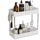 Suport Multifunctional cu 2 Rafturi pentru Baie si Bucatarie – Organizator Compact pentru Depozitare Eficienta