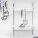 Suport Multifunctional cu 2 Rafturi pentru Baie si Bucatarie – Organizator Compact pentru Depozitare Eficienta