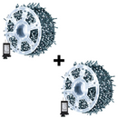 Set 2 Instalatii LED Craciun 100m | Alb Rece | 500 LED-uri Cu Efecte Luminoase | Interior/Exterior