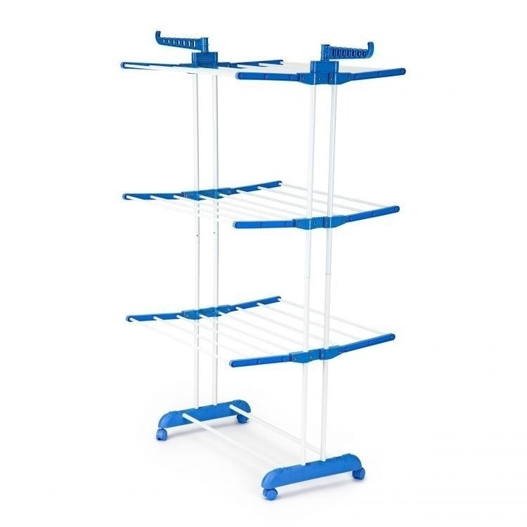 Uscator vertical pentru rufe, mobil si pliabil cu suport umerase