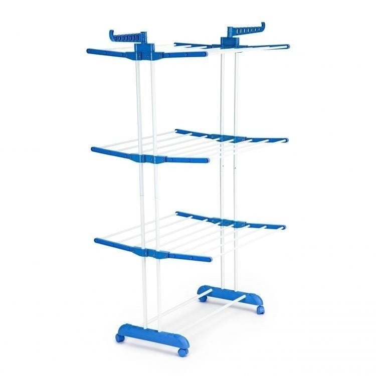 Uscator vertical pentru rufe, mobil si pliabil cu suport umerase