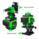Nivela laser 4D CU 16 linii, 4 fascicule x 360 grade, Linii verzi, Raza de actiune 25m, Precizie ± 2mm/10m, Autonivelare, Unghi drept, Baterii 2 x 4000 mAh 4.2V, Telecomanda