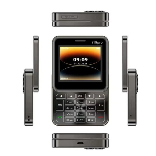 Telefon Mini Slide i19 Pro Ecran 2.4 inch, Dual SIM, Camera, FM Radio, Bluetooth, Butoane Fizice, Deblocat