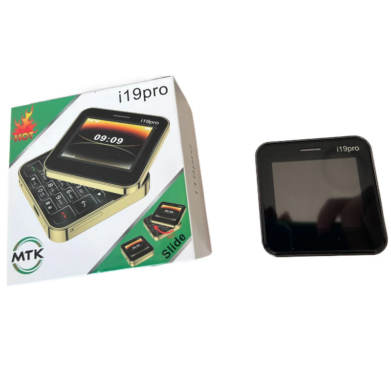 Telefon Mini Slide i19 Pro Ecran 2.4 inch, Dual SIM, Camera, FM Radio, Bluetooth, Butoane Fizice, Deblocat
