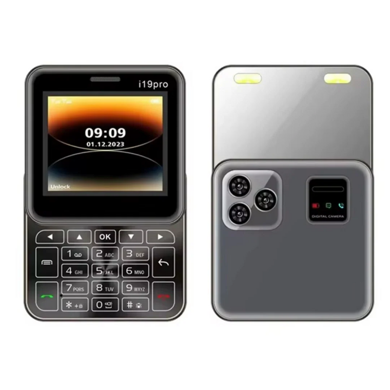 Telefon Mini Slide i19 Pro Ecran 2.4 inch, Dual SIM, Camera, FM Radio, Bluetooth, Butoane Fizice, Deblocat