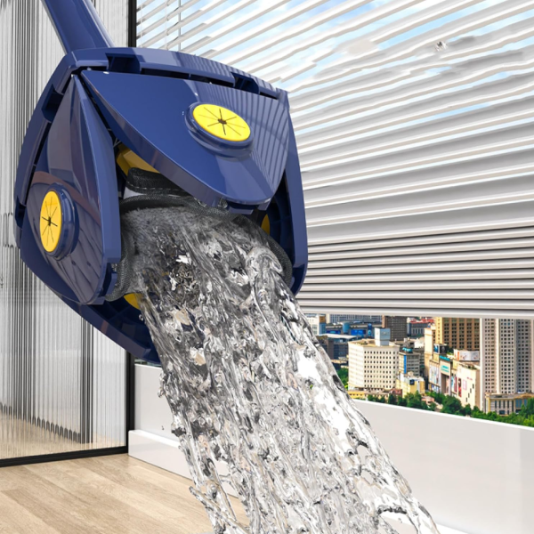 Mop reglabil rotativ la 360° cu stoarcere automată, uscat si umed