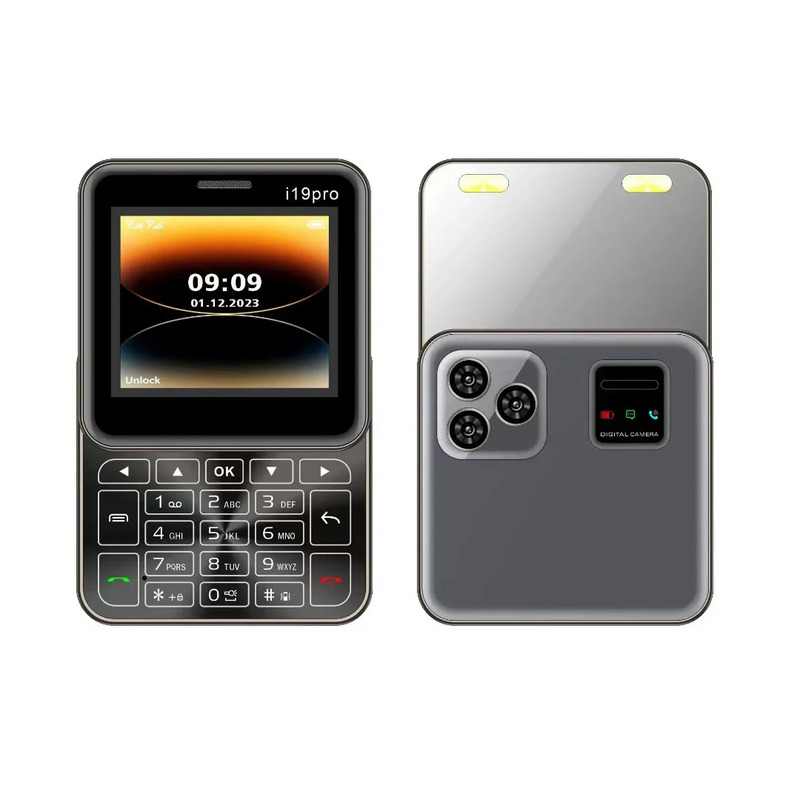Telefon Mini Slide i19 Pro Ecran 2.4 inch, Dual SIM, Camera, FM Radio, Bluetooth, Butoane Fizice, Deblocat