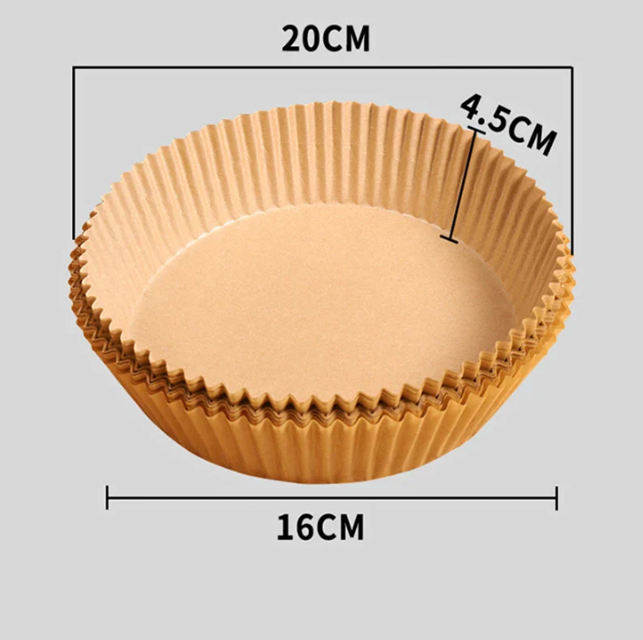 Set 100 hartii de copt pentru friteuza, unica folosinta, 16x20x4.5 cm, Maro