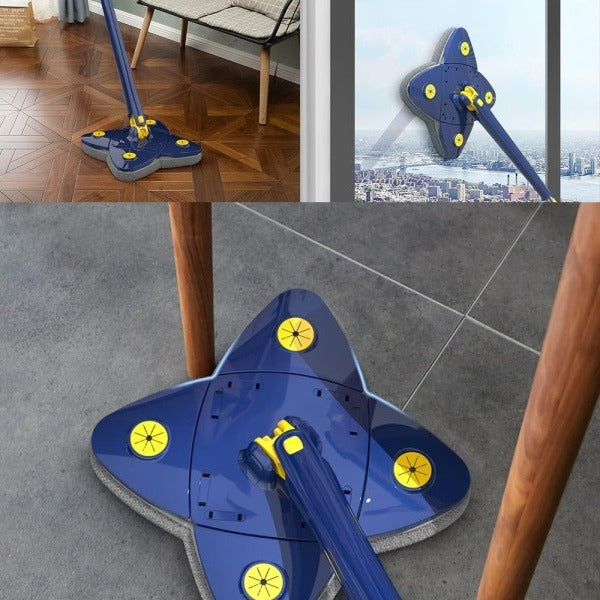 Mop reglabil rotativ la 360° cu stoarcere automată, uscat si umed