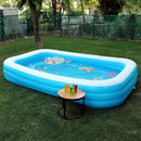Piscina Gonflabila Albastra cu 3 Inele, 210 cm lungime si 54 cm inaltime, Ideală pentru Distractie în Aer Liber