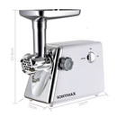 Masina de tocat carne electrica 2200W, inox, functie Reverse, accesorii carnati si kebbe, SonyMax, Garantie 2 ani
