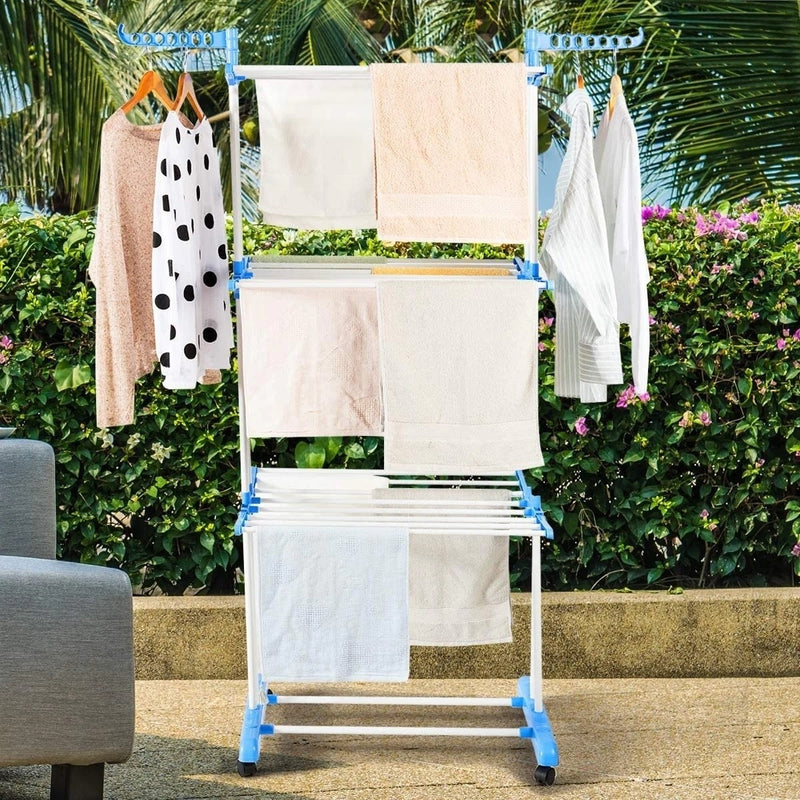 Uscator vertical pentru rufe, mobil si pliabil cu suport umerase