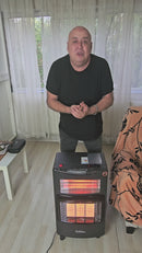 Soba mobila pliabila pe gaz GPL ( butelie) si electric cu furtun pentru gaz, regulator presiune gaz si 2 coliere reglabile