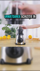 Blender Electric 2 in 1 Cu Rasnita | 1.5L | 650W | 5 Viteze + Functie Pulse | Lame Inox | Mixare, Smoothie, Maruntire Gheata