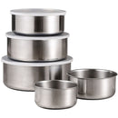 Set 5 Caserole Metalice | Recipienti Alimentari Cu Capace Transparent